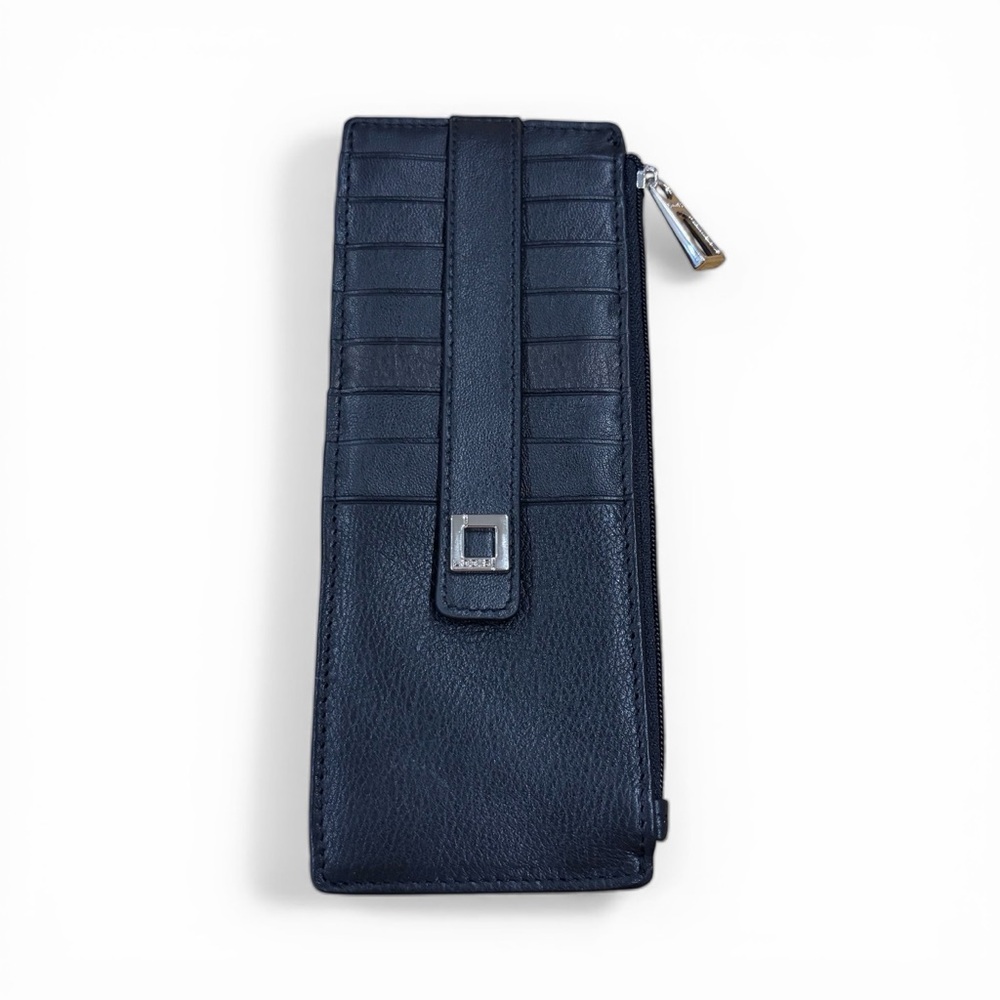 Lodis Julia RFID Leather Slim Zip Wallet Black‎ New